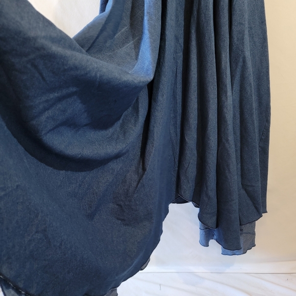 Ashley Stewart Plus Size Blue Denim Button-Up Shirt Dress Sz 34/36 Minimalist - Picture 9 of 12